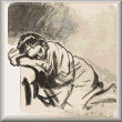 cross stitch pattern Sleeping Girl - Rembrandt