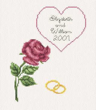 counted cross stitch wedding ring pattern