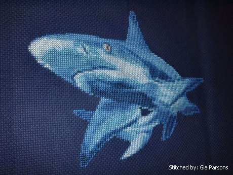 shark stitch cross pattern crosstitch fish