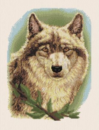 &quot;Wolf in Winter&quot; cross stitch pattern