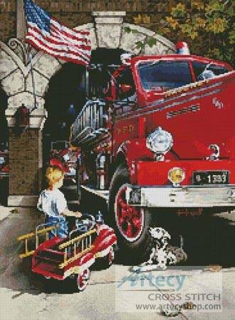 cross stitch pattern Childhood Firefighter Cross Stitch Patterns. cross stitch pattern Childhood