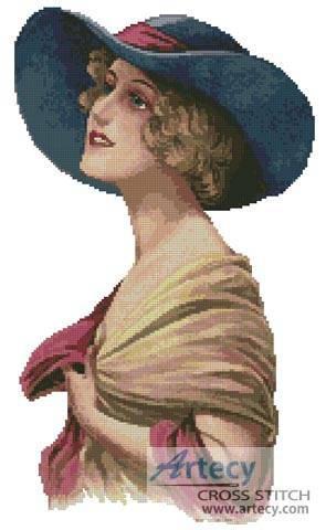 Indian Lady in Blue Sari - cross-stitch kit by Lanarte