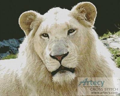 Lion Face 2 Counted Cross Stitch Pattern to print online.