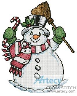 Snowman stitch cross pattern christmas patterns choose