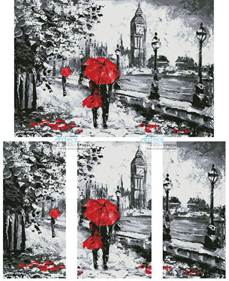 london abstract cross stitch pattern city photo triptych maker