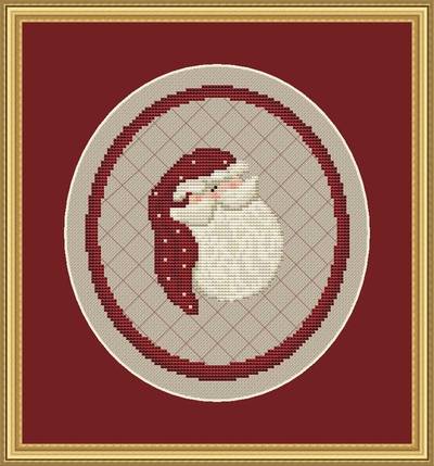 cross stitch pattern Santa cameo