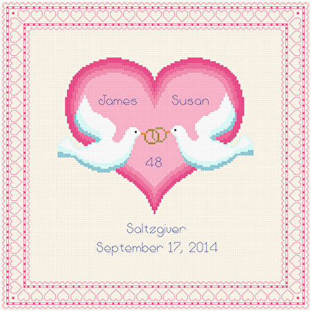 counted cross stitch wedding ring pattern