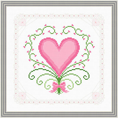 hearts and lace extravagant cross stitch pattern valentines gift certificates free printable