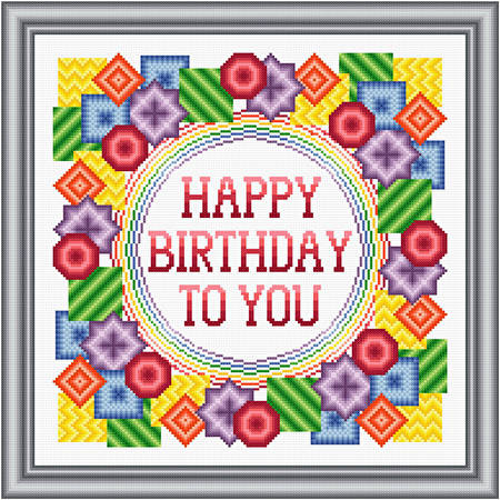 Happy Birthday - Bold Cross Stitch Pattern birthday Happy Birthday - Bold Cross Stitch Pattern birthday