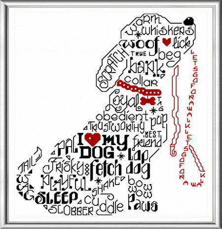 cross stitch pattern Let's Bark