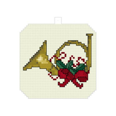 Christmas Horn Ornament Cross Stitch Pattern christmas