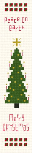 cross stitch pattern Christmas Tree Bookmark