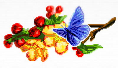 cross stitch pattern Blue Butterfly