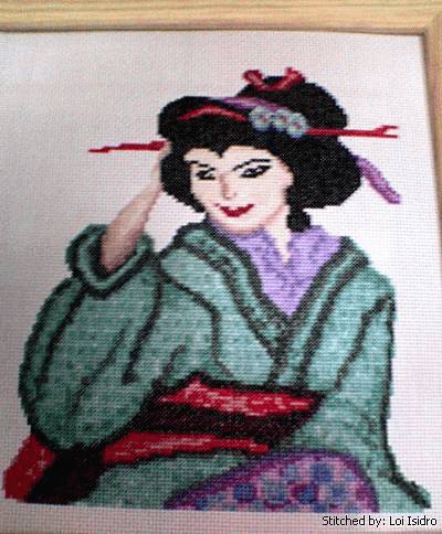 cross stitch pattern Geisha