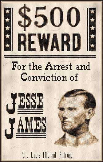 cross stitch pattern Wanted Poster