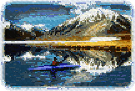 cross stitch pattern Arctic Kayaker