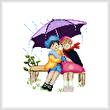 cross stitch pattern Kids in the Rain