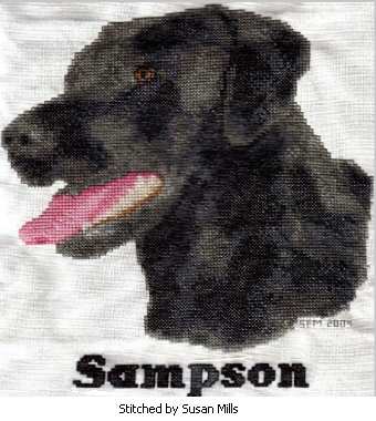 cross stitch pattern Sampson (lab)