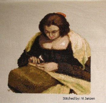 cross stitch pattern Needlewoman
