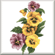 cross stitch pattern Pansies