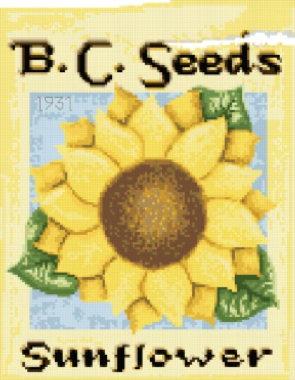 cross stitch pattern Sunflower Seeds