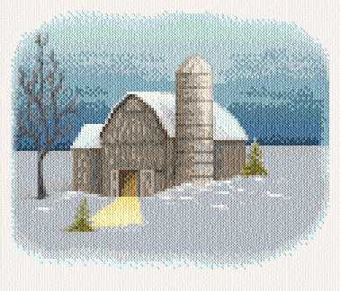 cross stitch pattern Evening Milking