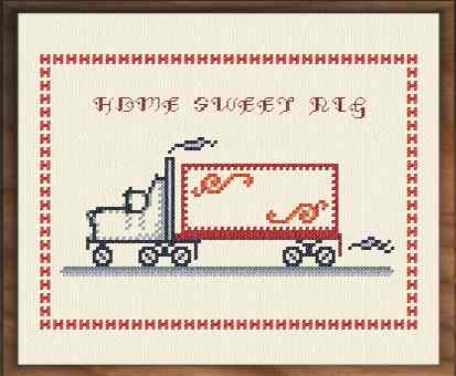 cross stitch pattern Home Sweet Rig