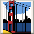 cross stitch pattern Golden Gate Bridge