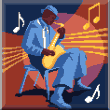 cross stitch pattern Jazz Man