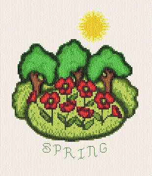 cross stitch pattern Spring