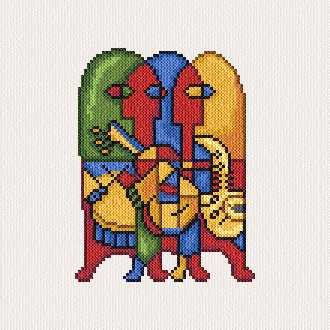 cross stitch pattern Three Musicians