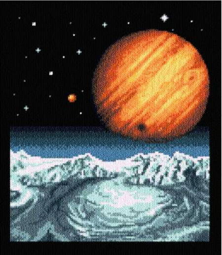 cross stitch pattern Alien Worlds