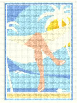 cross stitch pattern Tropical Holiday
