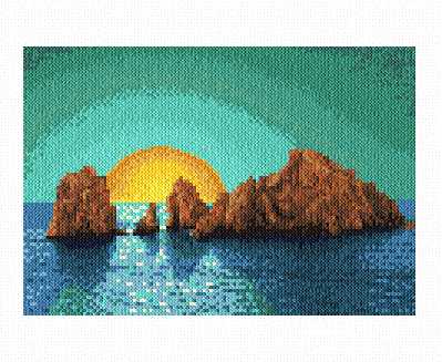 cross stitch pattern Pacific Sunset