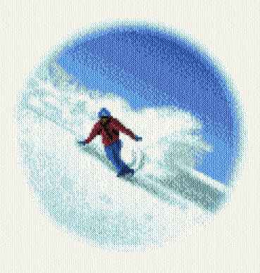 cross stitch pattern Snow Boarder