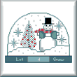 Cross stitch pattern Snowman Snow Globe