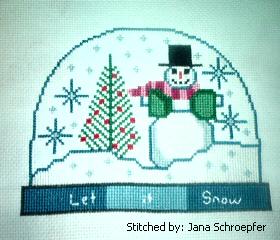 cross stitch pattern Snowman Snow Globe