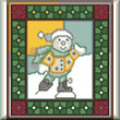 cross stitch pattern Stain Glass Snowman
