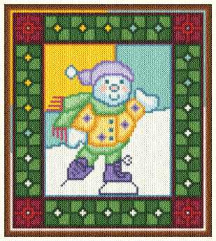 cross stitch pattern Stain Glass Snowman