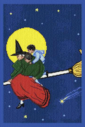 cross stitch pattern Broom Ride