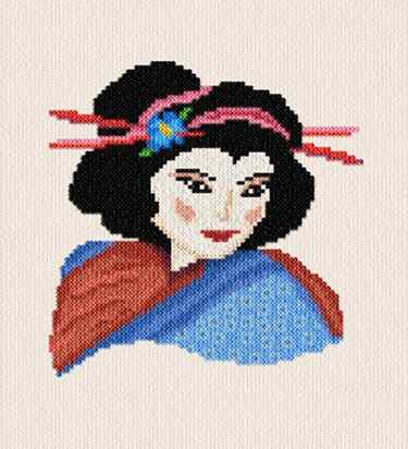 cross stitch pattern Geisha