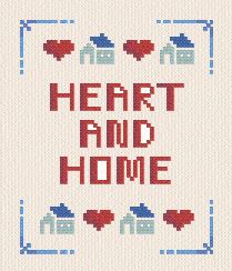 cross stitch pattern Heart and Home