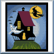 cross stitch pattern Haunted House