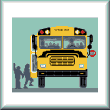 Cross stitch pattern School bus