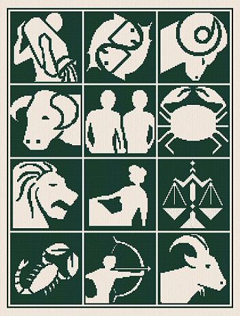 cross stitch pattern Zodiac Silhouettes