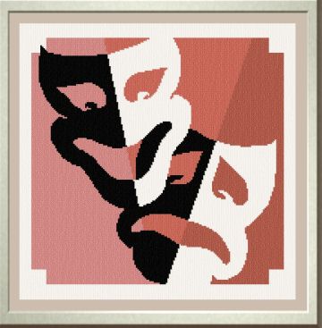 cross stitch pattern Comedy Tragedy Masks