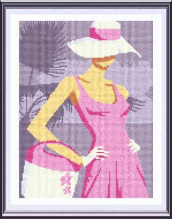 cross stitch pattern Girl at the Beach