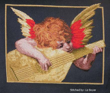 cross stitch pattern Putto Musicante