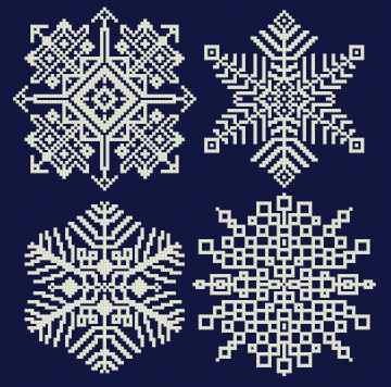 Snowflakes 5 Cross Stitch Pattern snowflakes