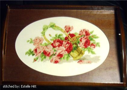 cross stitch pattern Basket of Roses